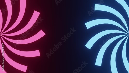 Blue  Pink stripes rotating animation 4k