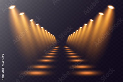 Spotlight, stage, stage lighting large collection, projector effects, light source.
