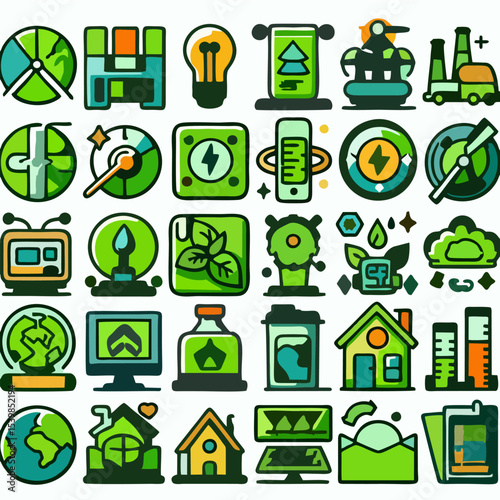 Nature and Energy Vector Set for Sustainability Campaigns