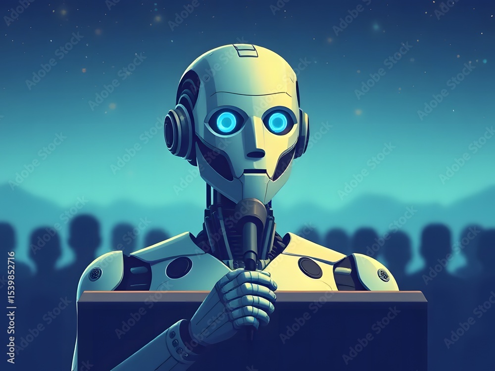 Naklejka premium robot and space