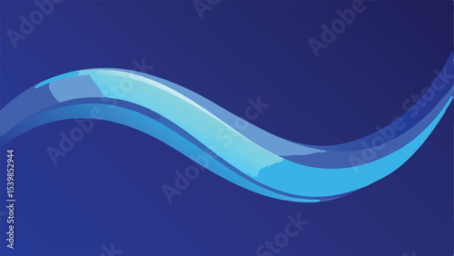 Abstract wavy blue design element with gradient and transparency suitable for many projects