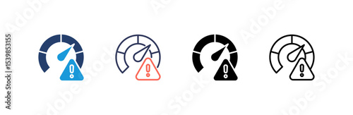 Risk icon set multiple style collection