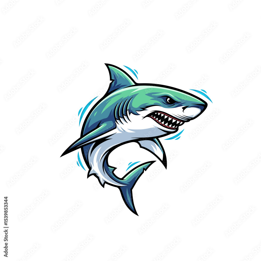 Fototapeta premium Icon or logo Shark very cool design