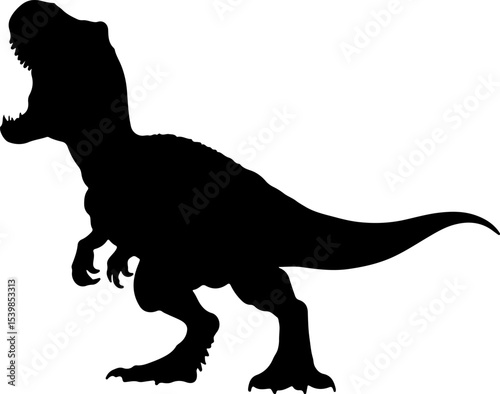 Roaring T-Rex Dinosaur Silhouette