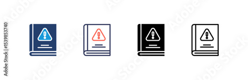Book icon set multiple style collection