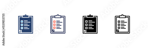 Checklist icon set multiple style collection