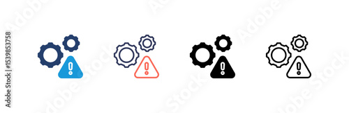 Process icon set multiple style collection