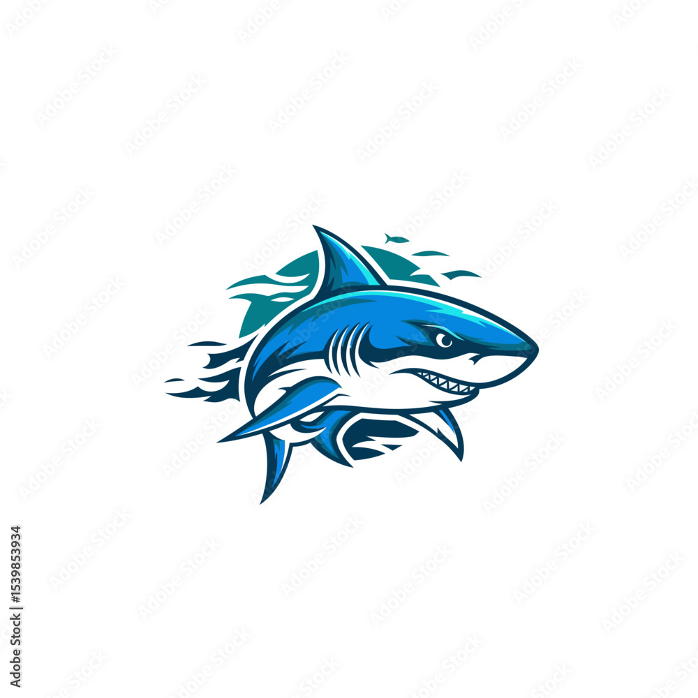Fototapeta premium Icon or logo Shark very cool design