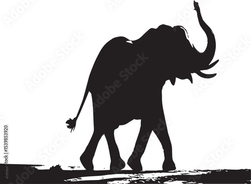 Majestic Elephant Silhouette Walking in Nature

 photo
