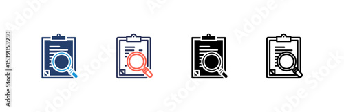 Investigation icon set multiple style collection