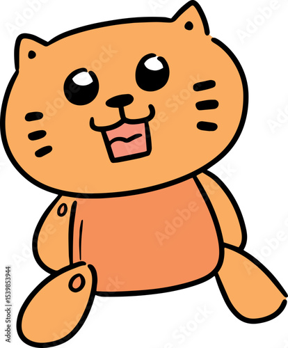 Illustration of stuffed cat
