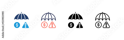 Risk Management icon set multiple style collection