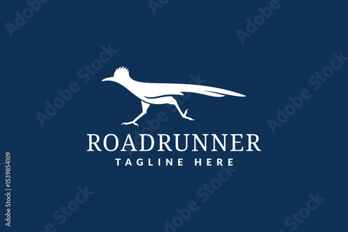 roadrunner logo design vector illustration. roadrunner silhouette logo template	