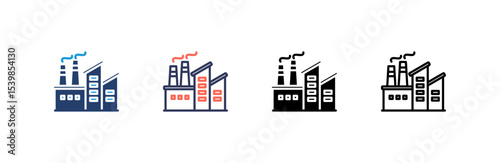 Factory icon set multiple style collection