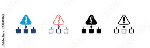 Diagram icon set multiple style collection