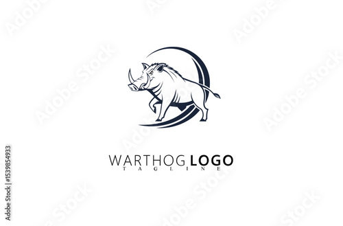 Powerful Warthog Logo Design for Branding Purposes. Bold and Wild Boar Inspired Vector Emblem Perfect for Business Identity, Wildlife Organization, and Merchandise Branding Concept Artwork.

