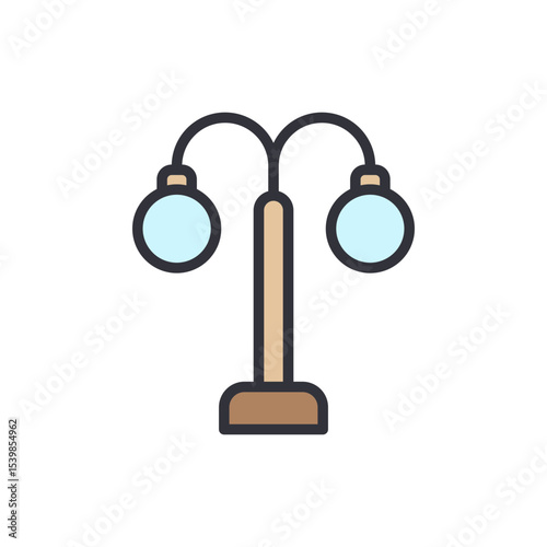 Vintage Style Street Lamp Illustration On A Transparent Setting