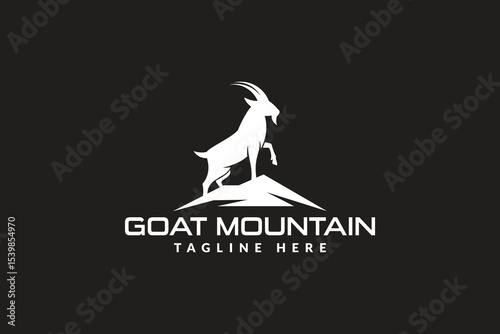 goat mountain logo icon vector illustration	