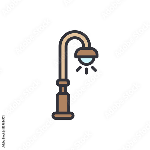 Illustration Of A Stylish Street Lamp With A Unique Design Element