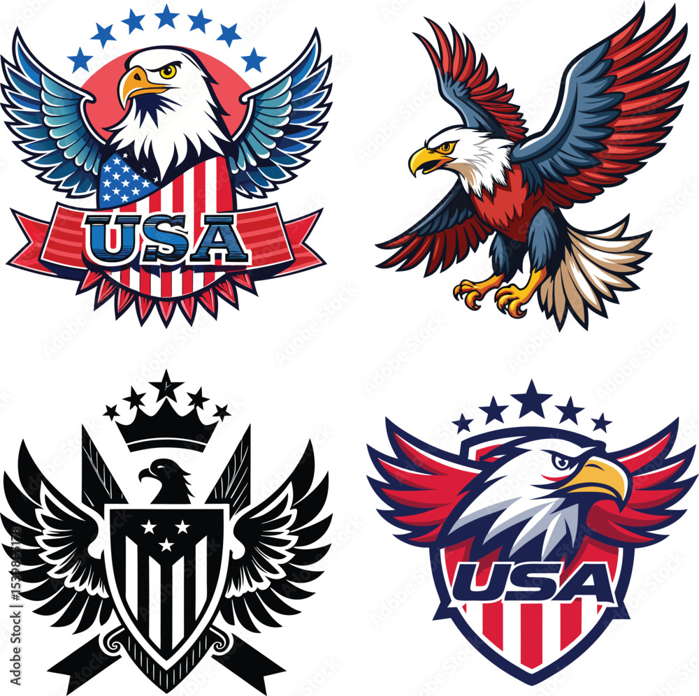 Obraz premium American Eagle Holding US Flag 