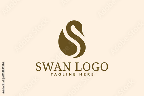 swan logo design. logo icon vector illustration