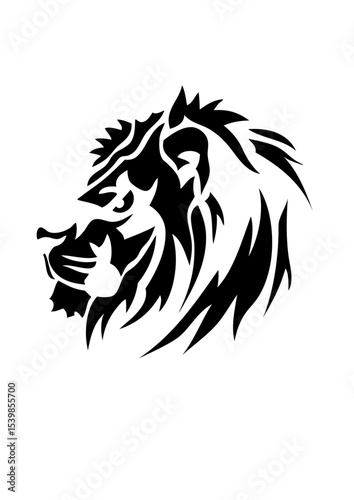 lion sauvage animaux tribal