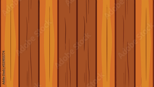 Artistic illustration of wooden planks with variations of brown and orange colors