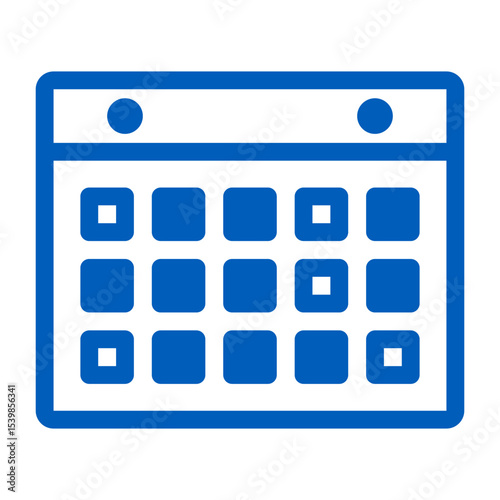 Blue calendar icon with square grid and two circles on top representing time management tool usage