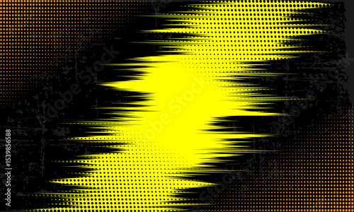 black yellow color pattern gradient grunge texture background. Dots pop art comics sport style Abstract background black color with modern corporate concept. 