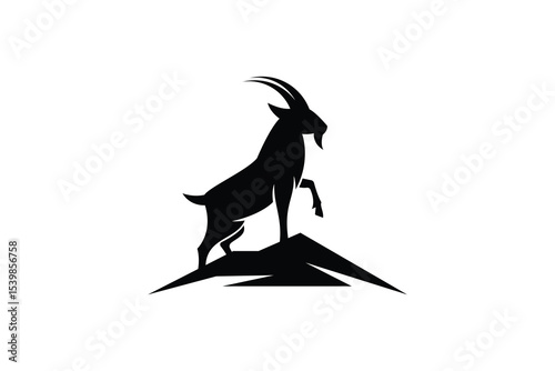 goat mountain logo icon vector illustration	