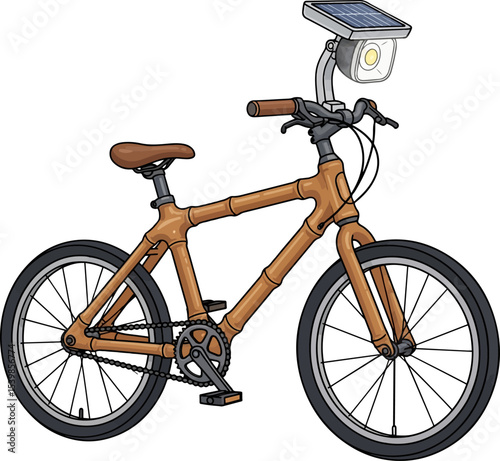  Bamboo Bicycle with Solar Lamp