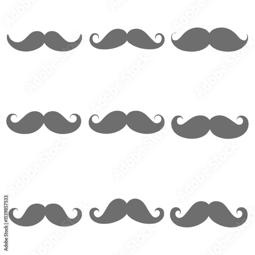 Collection of stylish mustaches for various design purposes