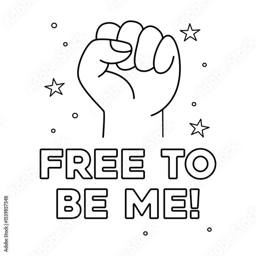 "Free to Be Me" Coloring Page for Kids: Empowering Doodle Activity