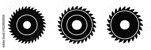 Vctor icon of circular saw blade for tools and industry

