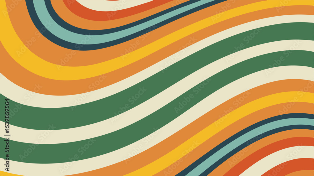 Fototapeta premium abstract background with wavy and twisty lines in retro colors