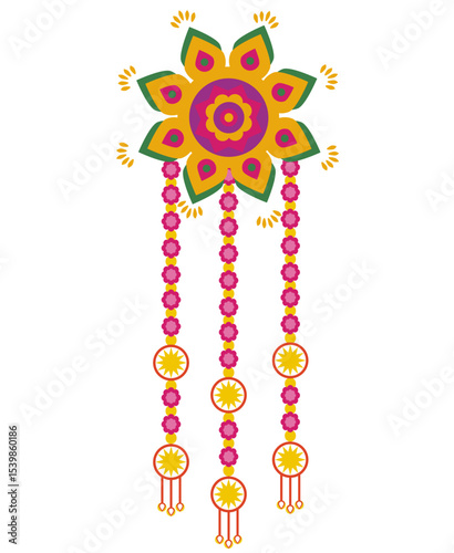 Traditional geometric embroidery designs for modern fashion.