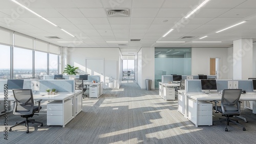 Modern office workspace with individual workstations.