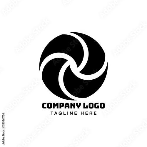 Abstract Company Logo: A striking monochrome abstract design that is perfect for a business looking for modern and stylish branding with unique design and creative vision.