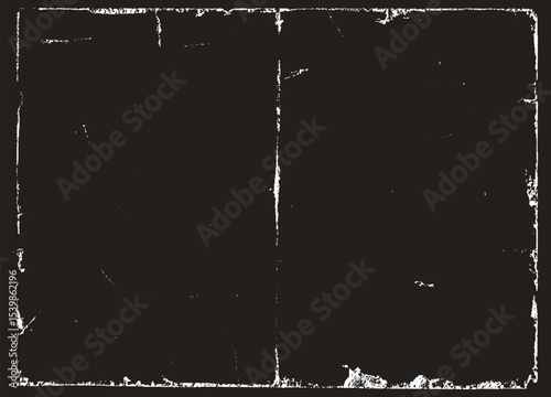 Vector black and white grunge distress overlay texture abstract surface dust and rough dirty wall