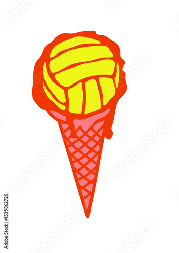 volleyball waterpolo glace cornet ballon