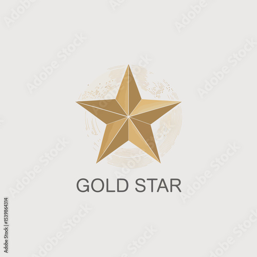 Elegant gold star illustration with subtle geometric background perfect for awards achievements and premium branding designs