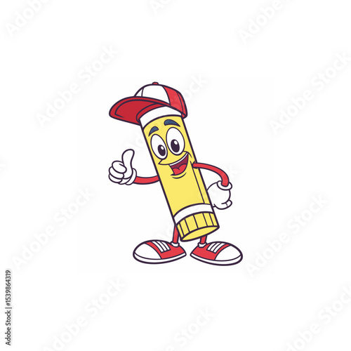 Cheerleader with thumbs-up: A vibrant and lively illustration of a cheerful stick figure, complete with a cap and shoes, giving a thumbs-up. This cartoon embodies friendliness and positivity.
