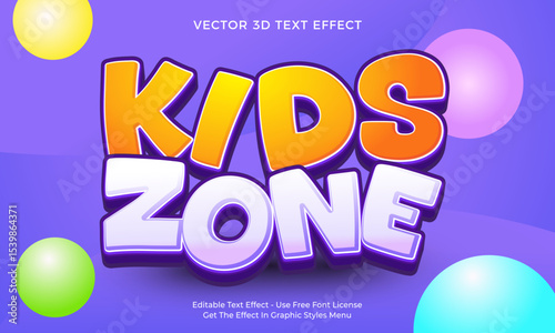 Kids Zone 3D Style Text Effect