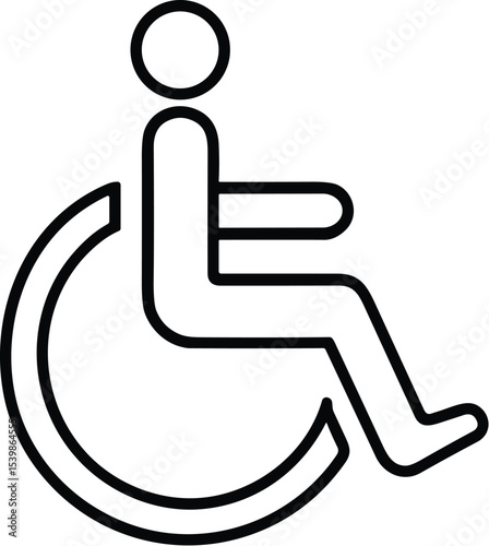 Wheelchair accessibility icon vector black silhouette print design