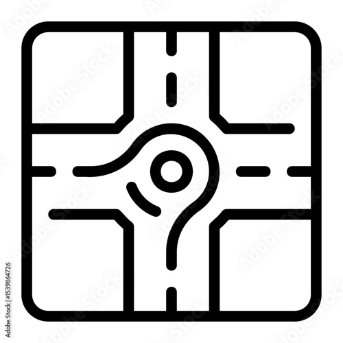 roundabout line icon