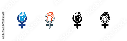 Feminine icon set multiple style collection