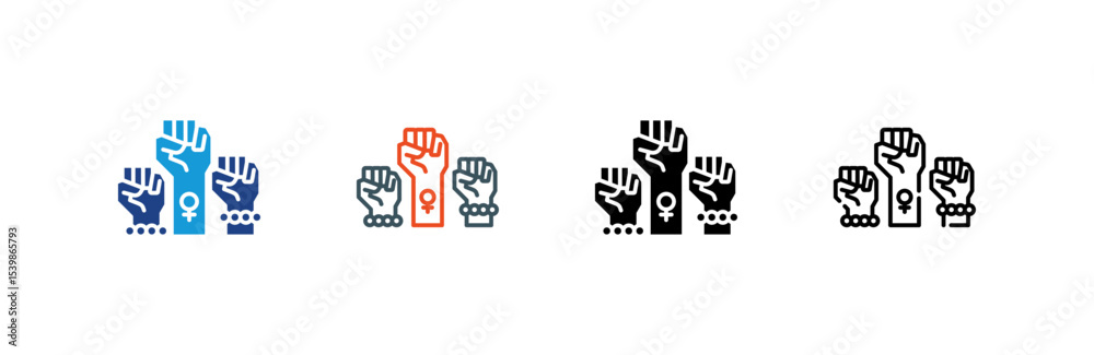 Obraz premium Protest icon set multiple style collection
