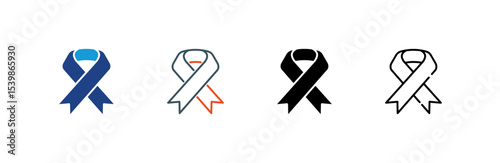 Ribbon icon set multiple style collection