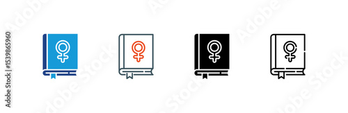 Book icon set multiple style collection