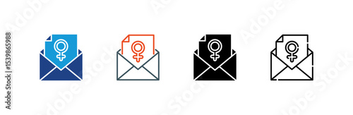 Mail icon set multiple style collection